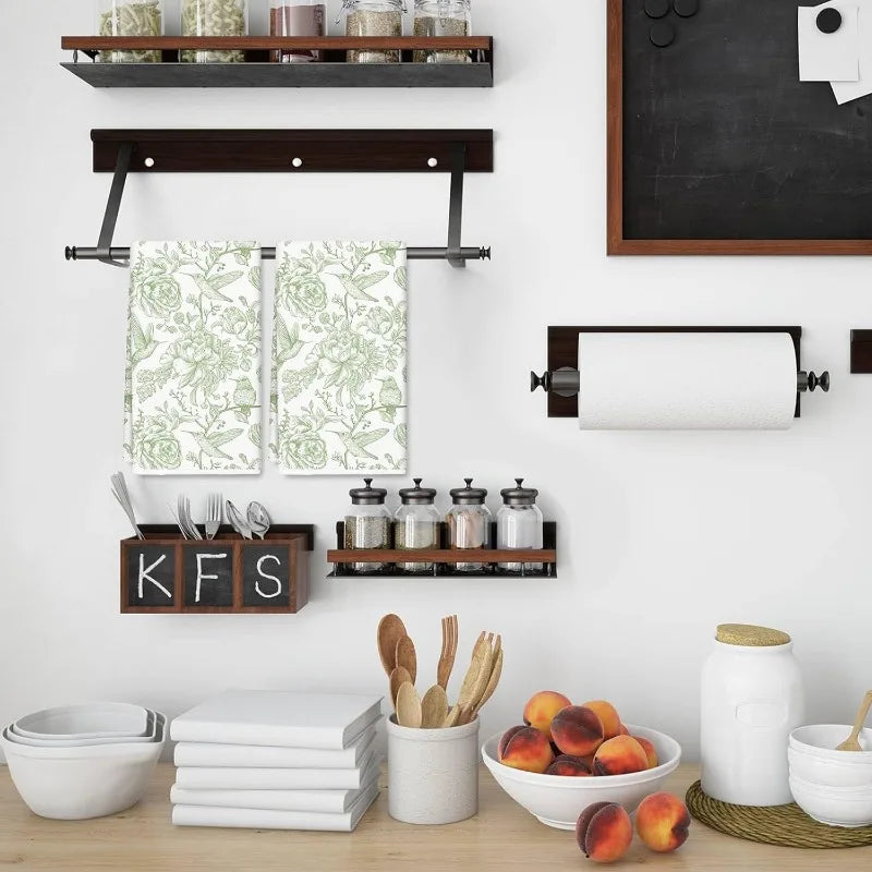 Küchentücher – Modernes Grünes Blumenmuster – 40x60 cm