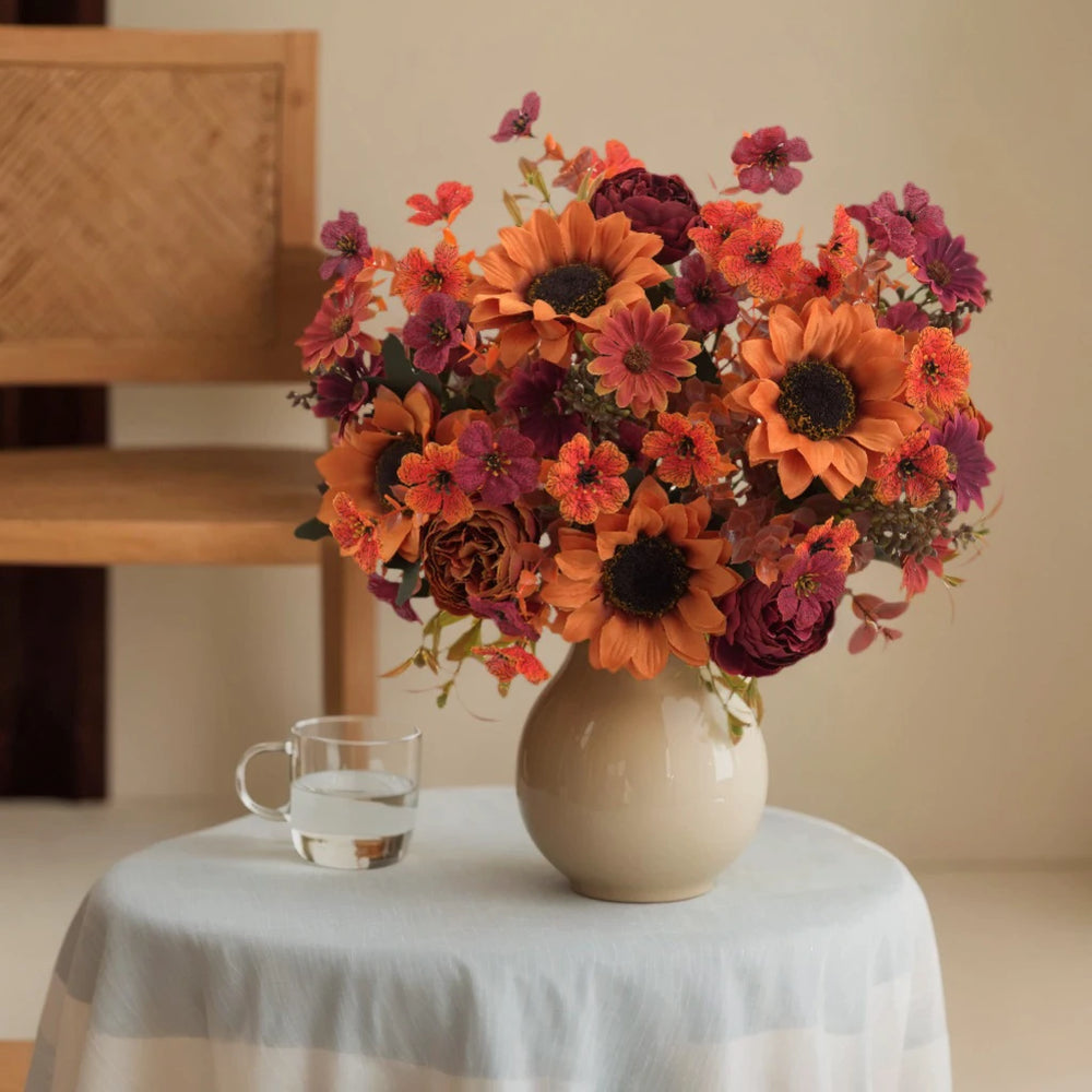 Kunst-Sonnenblumenstrauss – Polyesterdekor – Innenbereich