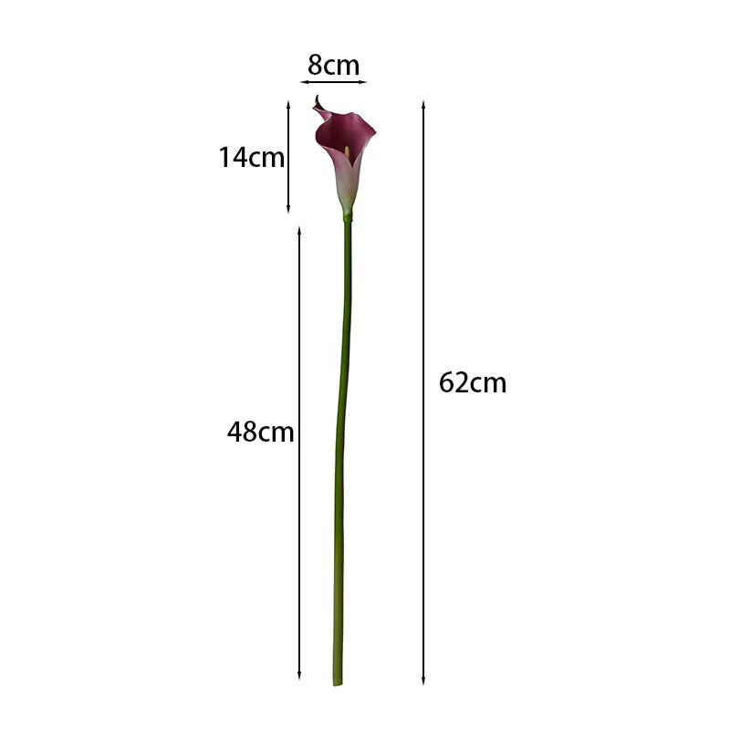 Künstliche Calla-Lilie – Eleganter Blütenzweig – 62cm Set