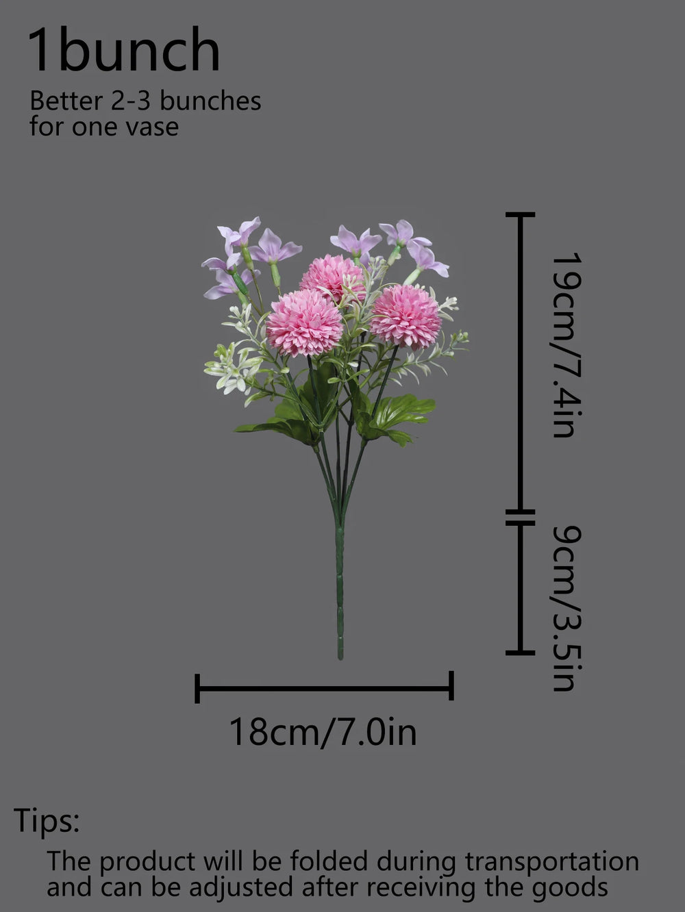 Künstliche Chrysantheme - Simulierter Blütenzweig - 28 cm Dekor