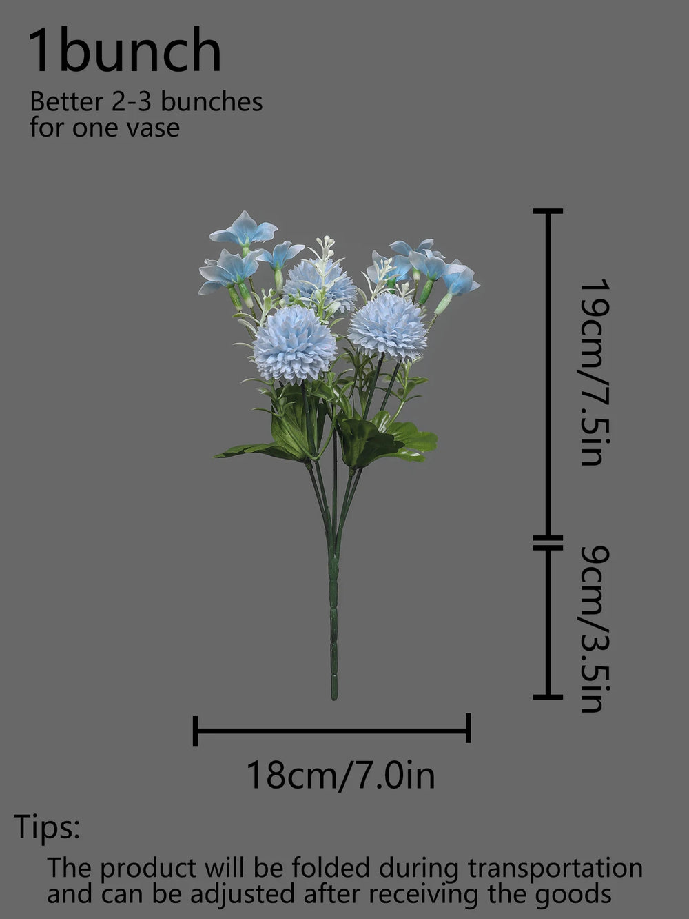 Künstliche Chrysantheme - Simulierter Blütenzweig - 28 cm Dekor