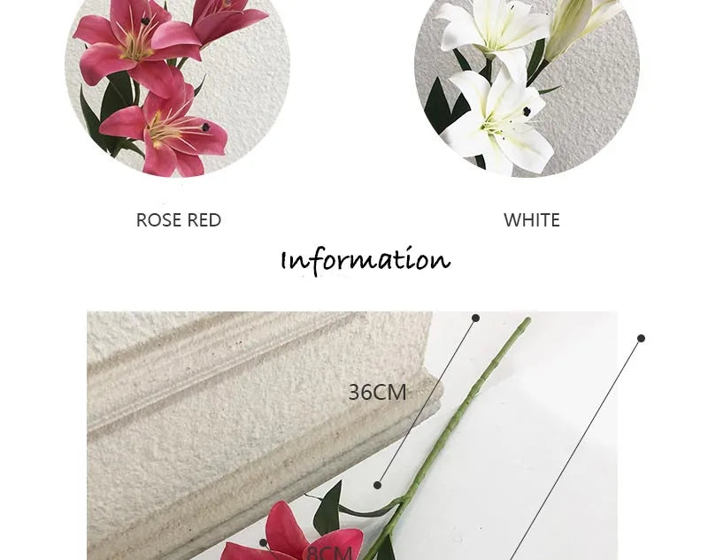 Künstliche Lilienblumen – Europäisches Seidendesign – Für Wohn-Deko