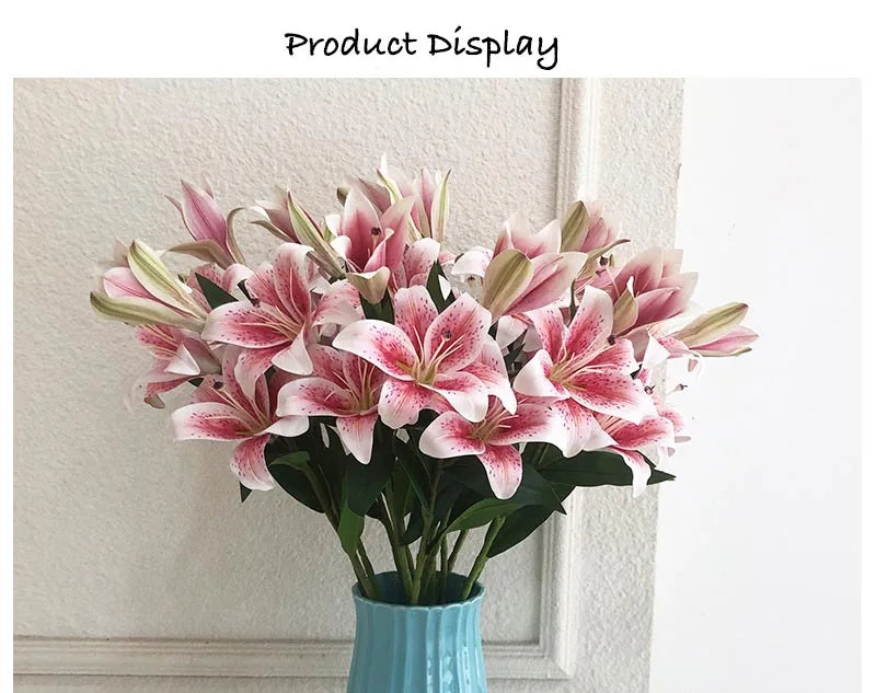 Künstliche Lilienblumen – Europäisches Seidendesign – Für Wohn-Deko