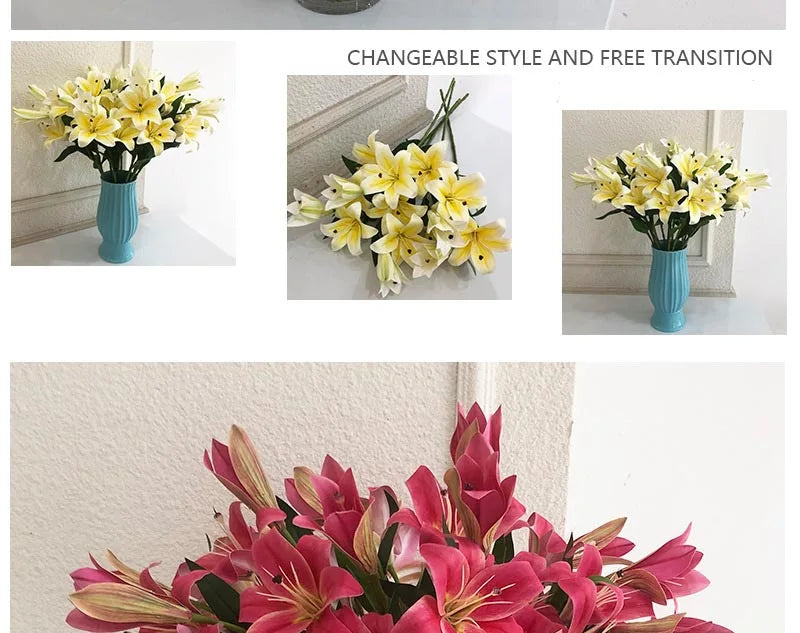 Künstliche Lilienblumen – Europäisches Seidendesign – Für Wohn-Deko