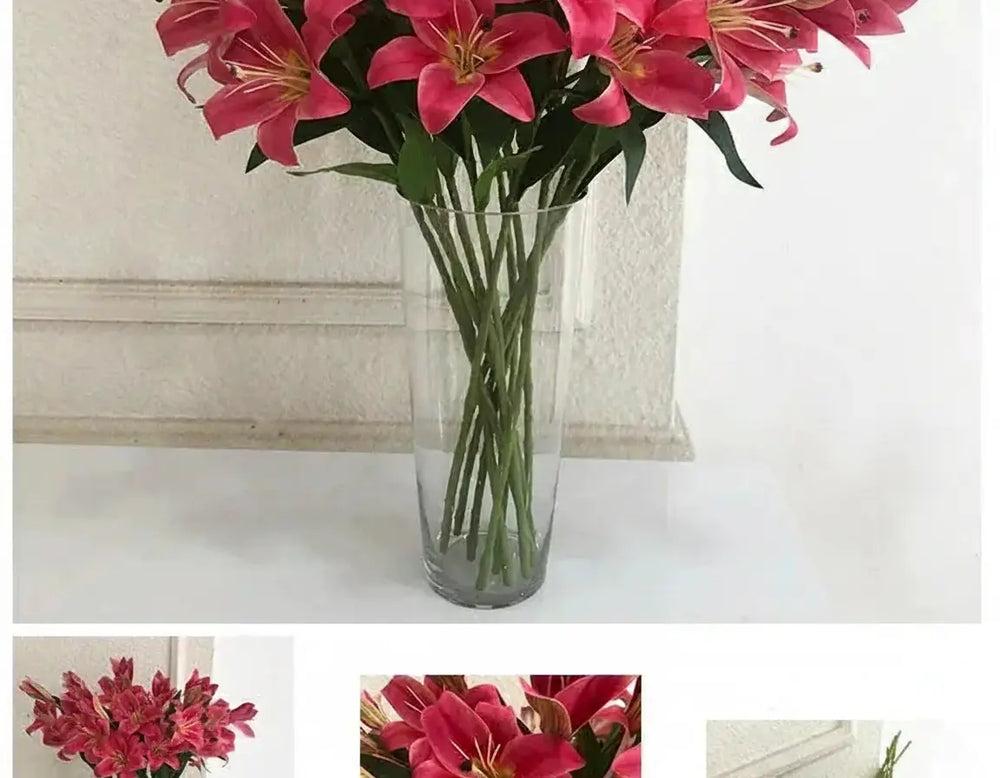 Künstliche Lilienblumen – Europäisches Seidendesign – Für Wohn-Deko