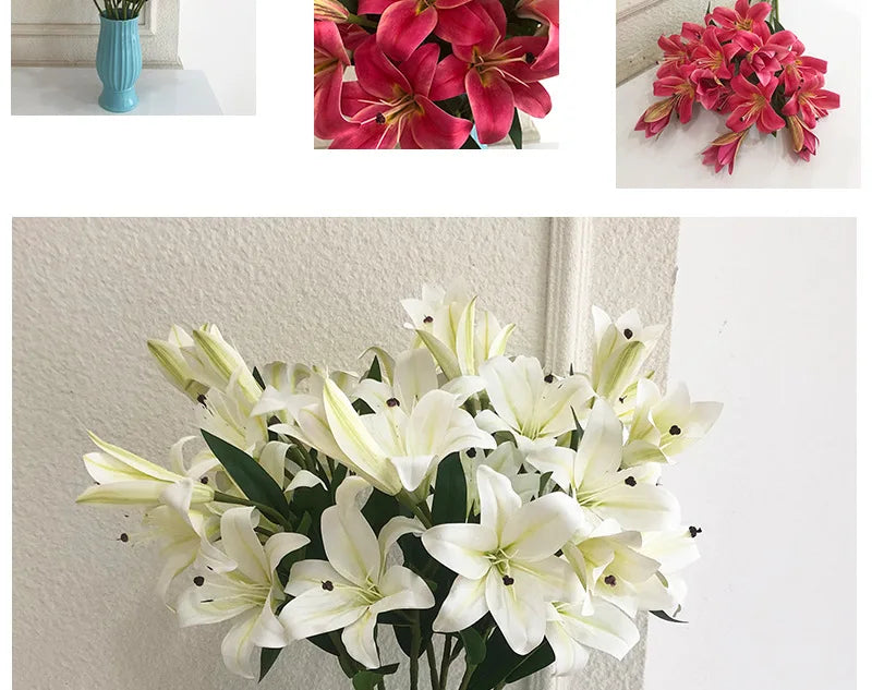 Künstliche Lilienblumen – Europäisches Seidendesign – Für Wohn-Deko