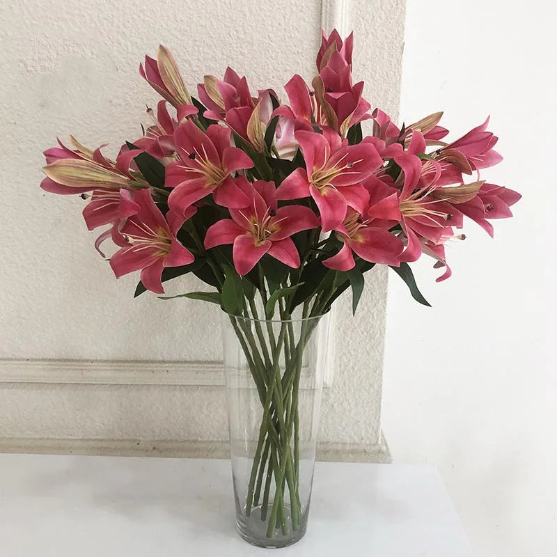 Künstliche Lilienblumen – Europäisches Seidendesign – Für Wohn-Deko