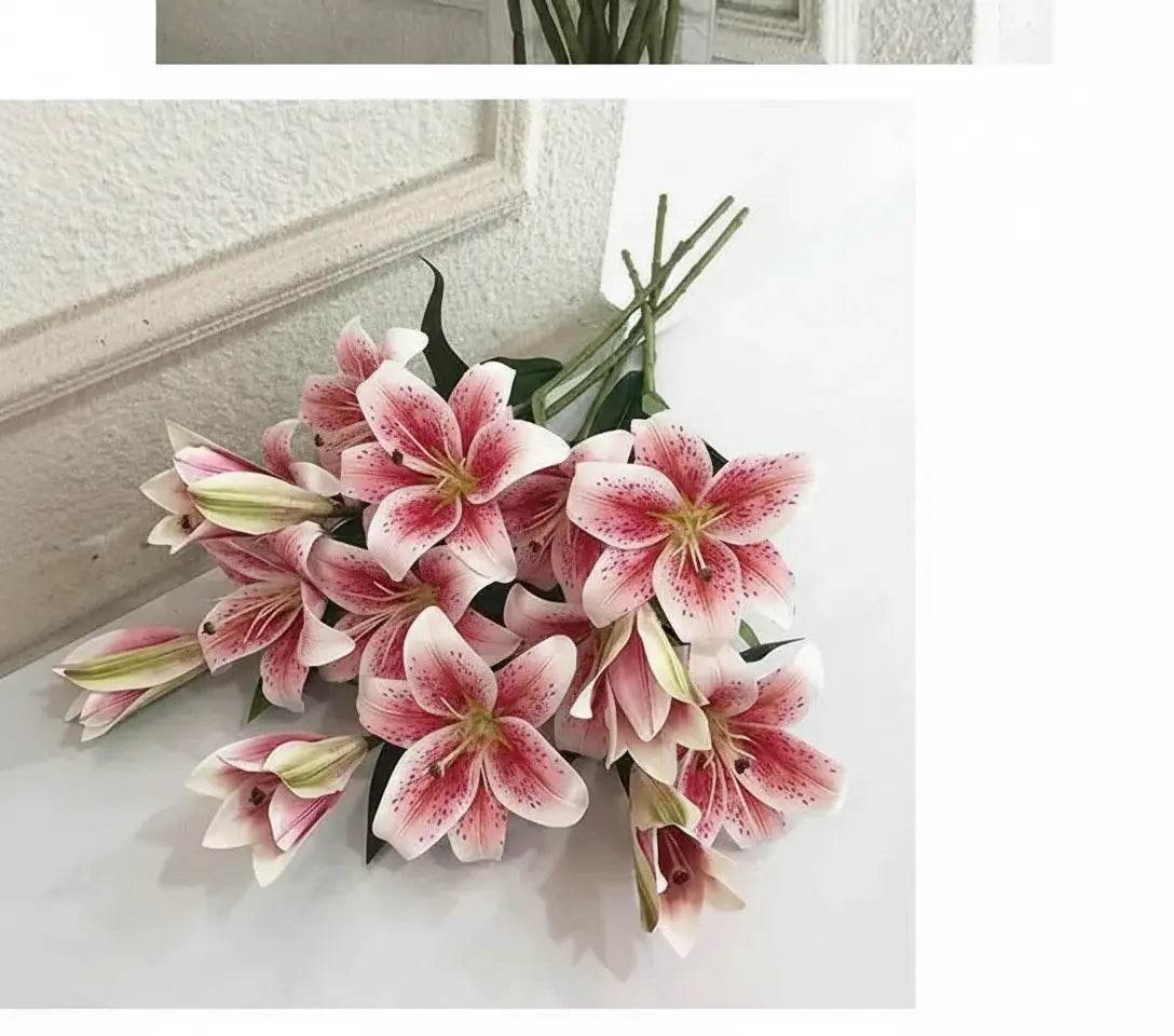 Künstliche Lilienblumen – Europäisches Seidendesign – Für Wohn-Deko