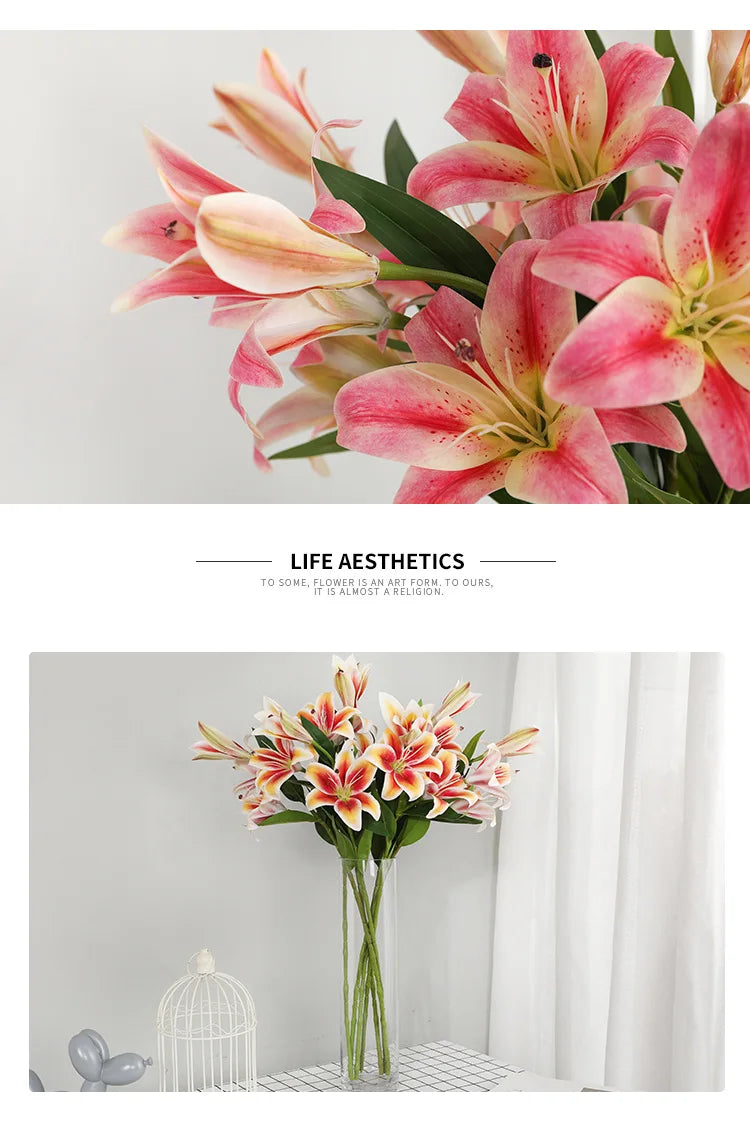 Künstliche Lilienblumen – Europäisches Seidendesign – Für Wohn-Deko