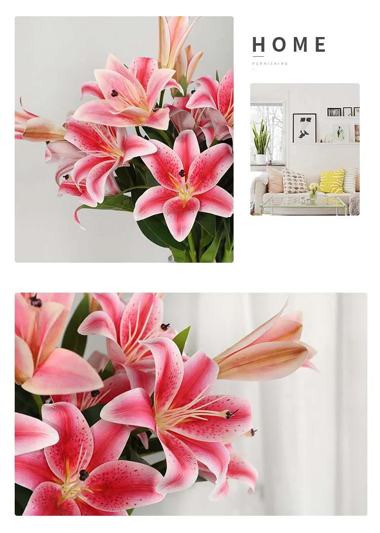 Künstliche Lilienblumen – Europäisches Seidendesign – Für Wohn-Deko
