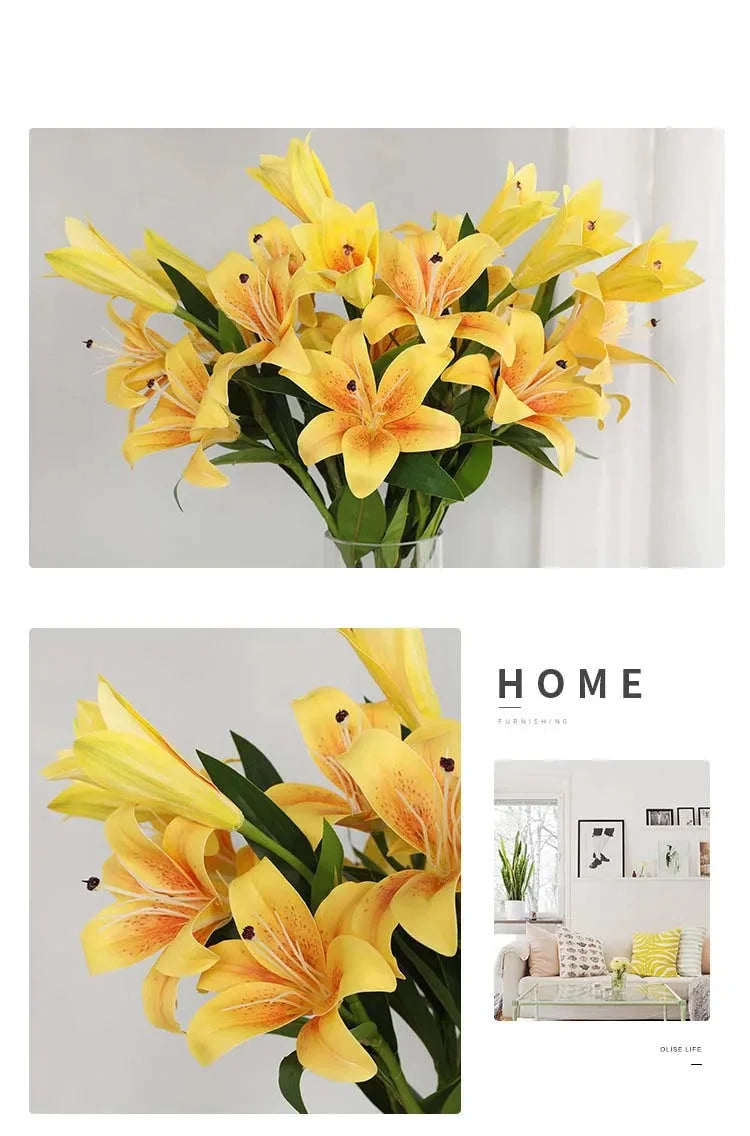 Künstliche Lilienblumen – Europäisches Seidendesign – Für Wohn-Deko