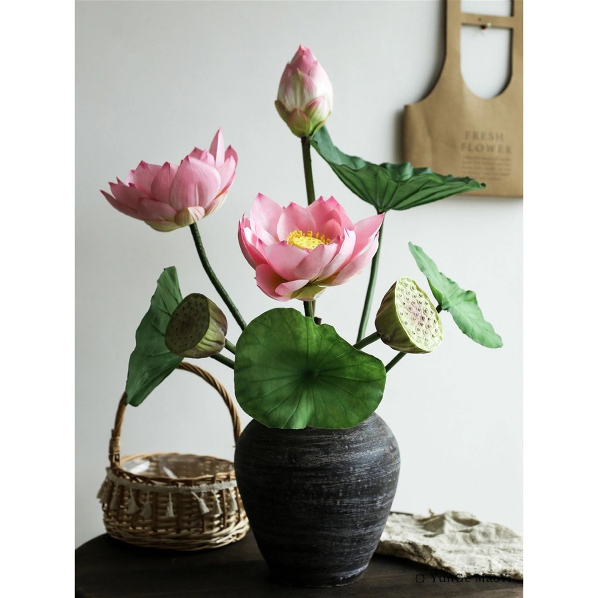 Künstliche Lotusblumen – Echtwirkendes Design – 83 cm