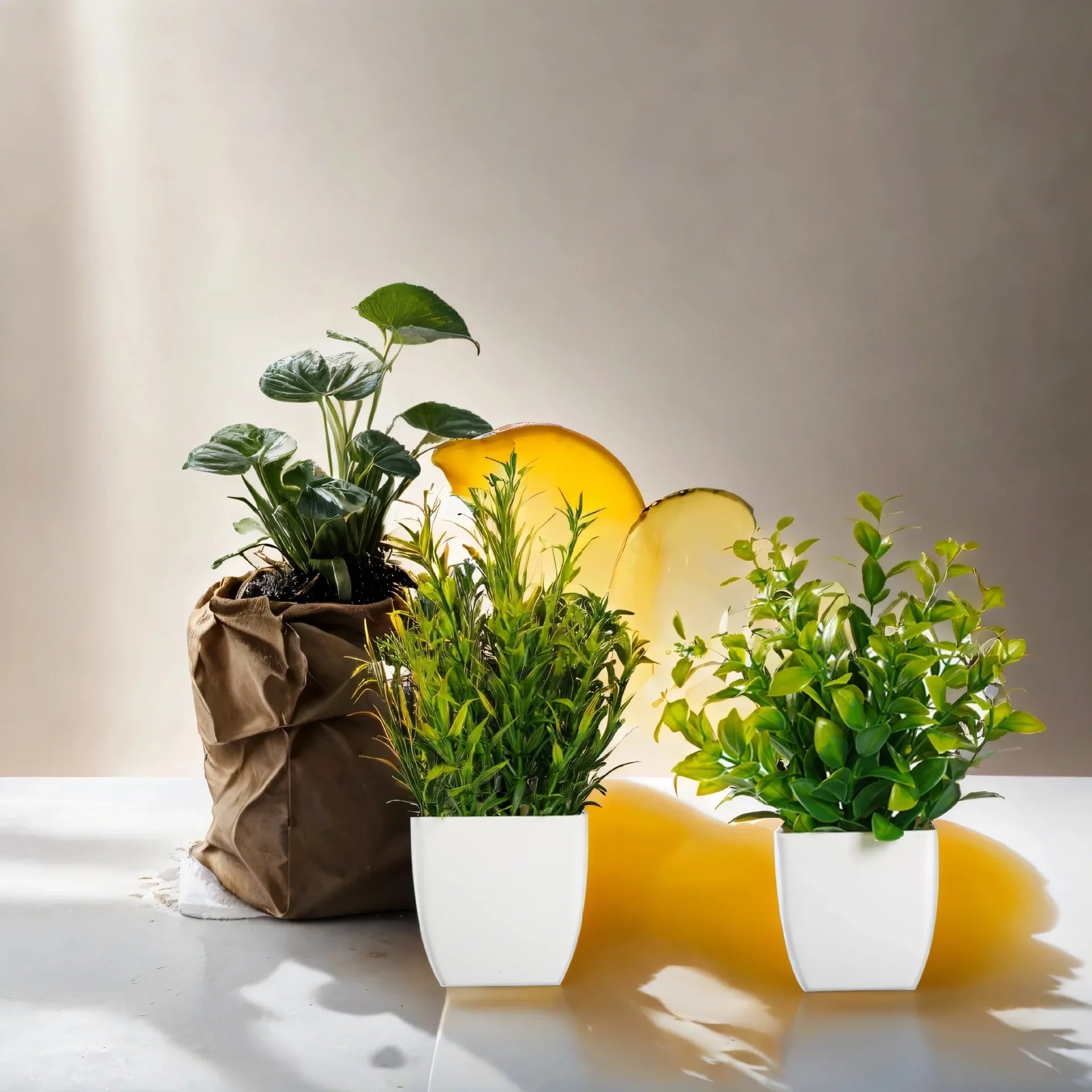 Künstliche Pflanze – Blatt Design – 18cm Tischdekoration