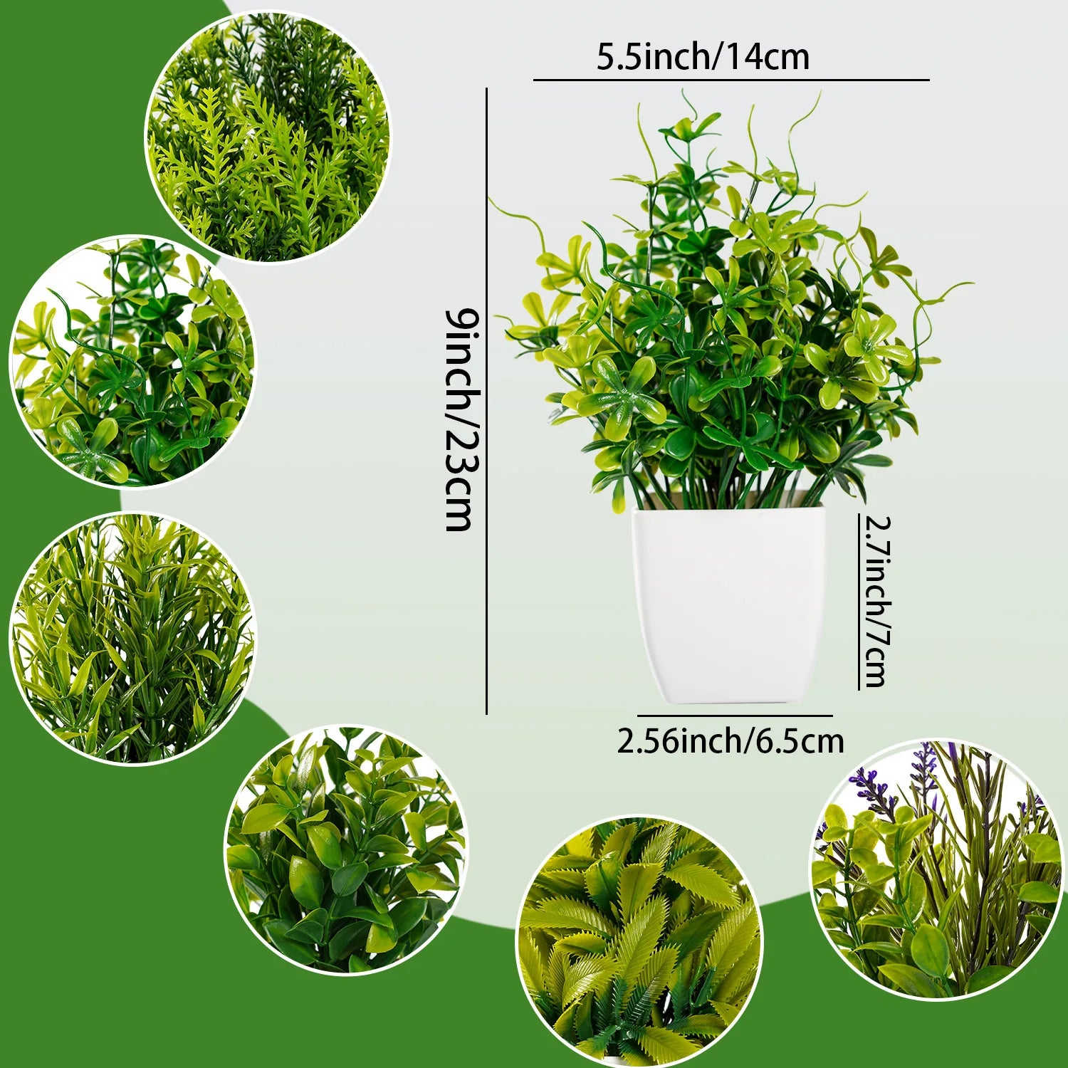 Künstliche Pflanze – Blatt Design – 18cm Tischdekoration