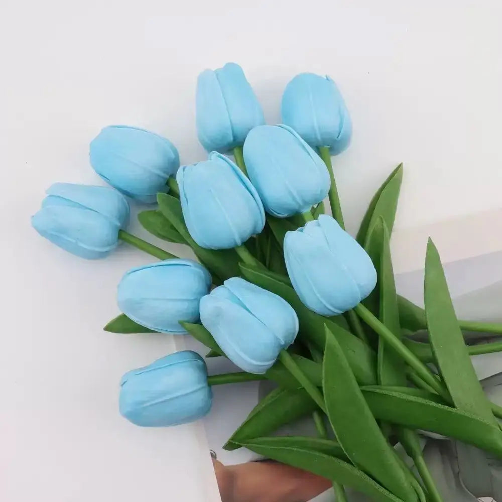 Mehrfarbige PU-Tulpen 34cm für Wohnkultur, Grösse: 10 Stück
