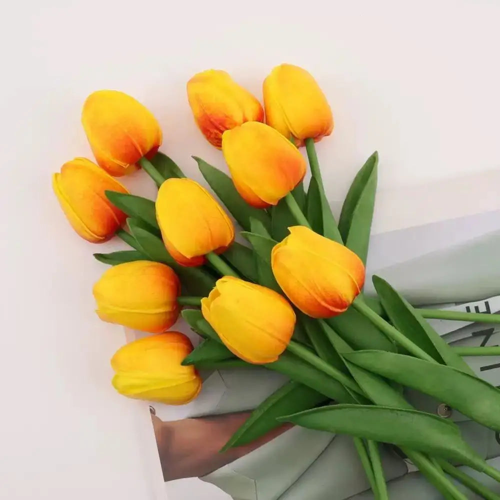 Künstliche Tulpen in Mehrfarbig, PU-Material, 34cm, für Wohnkultur