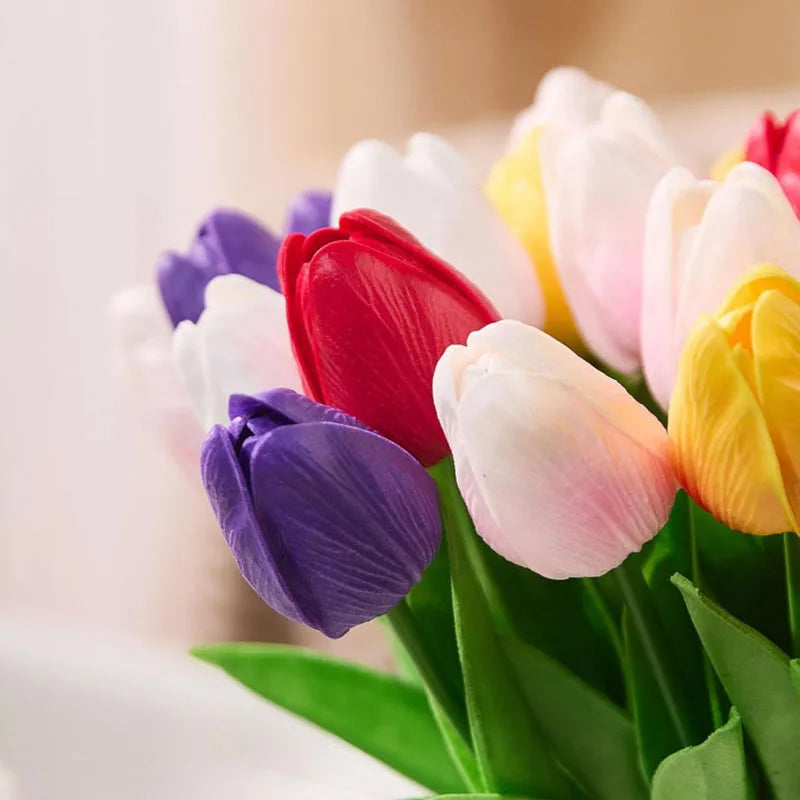 Künstliche Tulpen aus PU Material in verschiedenen Farben, 34cm, für Wohnkultur