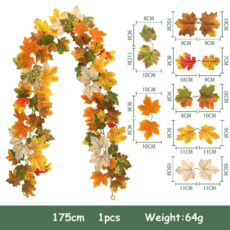 Künstlicher Ahornranke - Seiden Wanddeko - 175cm