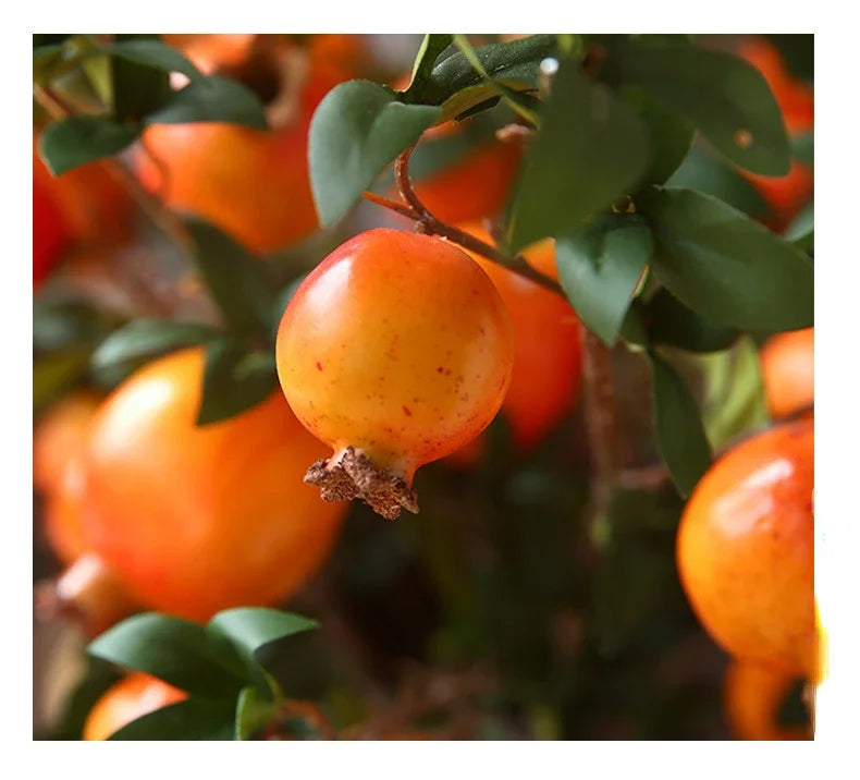 Künstlicher Granatapfel – Seide & Plastik – 80 cm Tischdeko