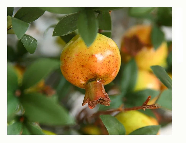 Künstlicher Granatapfel – Seide & Plastik – 80 cm Tischdeko