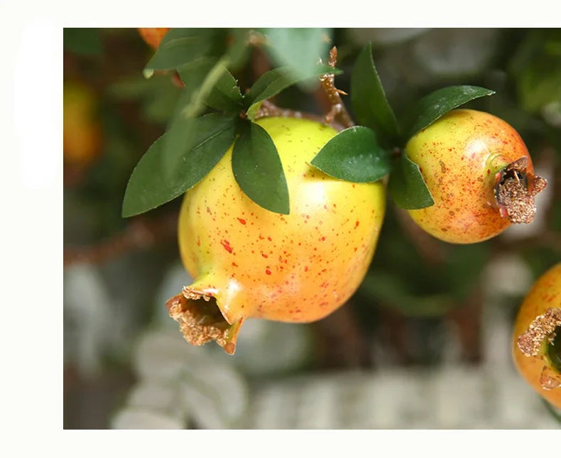 Künstlicher Granatapfel – Seide & Plastik – 80 cm Tischdeko