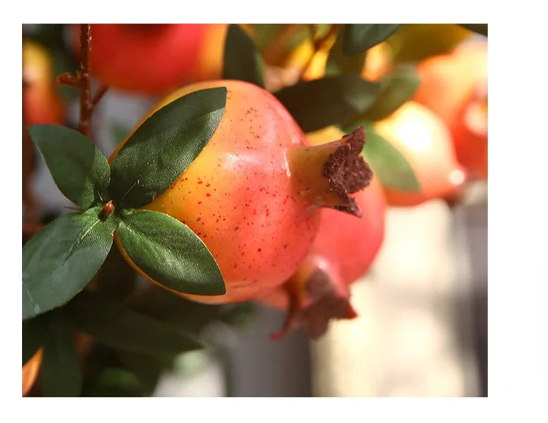 Künstlicher Granatapfel – Seide & Plastik – 80 cm Tischdeko