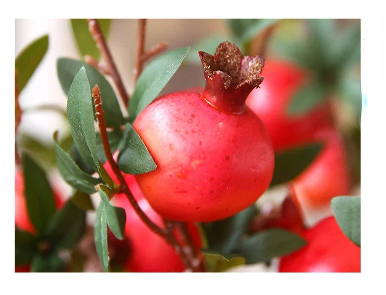 Künstlicher Granatapfel – Seide & Plastik – 80 cm Tischdeko