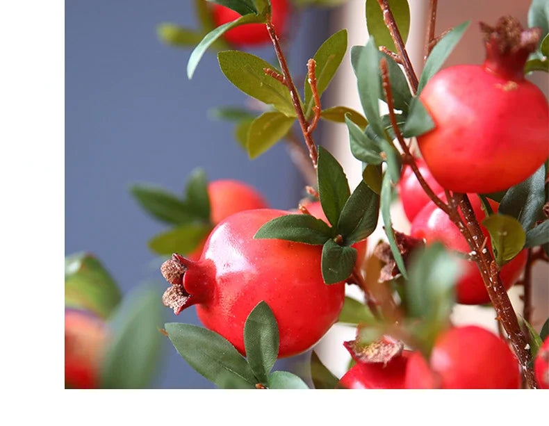 Künstlicher Granatapfel – Seide & Plastik – 80 cm Tischdeko