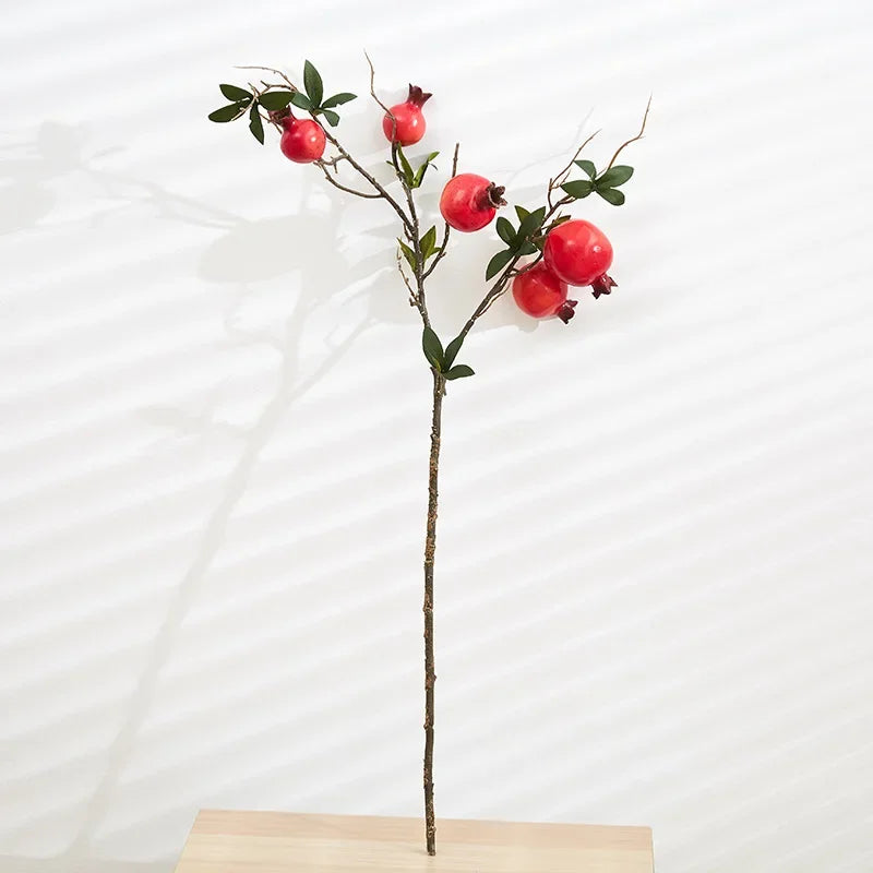 Künstlicher Granatapfel – Seide & Plastik – 80 cm Tischdeko