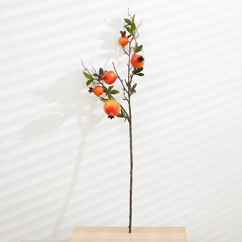 Künstlicher Granatapfel – Seide & Plastik – 80 cm Tischdeko