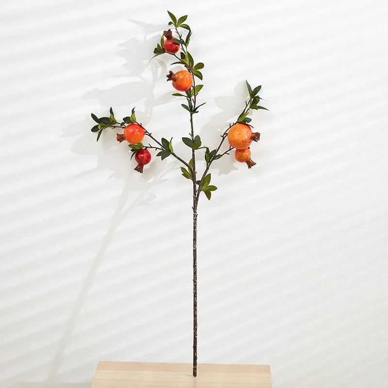 Künstlicher Granatapfel – Seide & Plastik – 80 cm Tischdeko