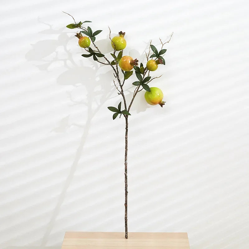 Künstlicher Granatapfel – Seide & Plastik – 80 cm Tischdeko