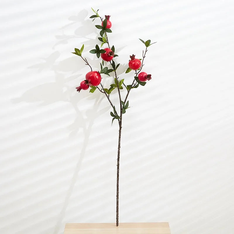 Künstlicher Granatapfel – Seide & Plastik – 80 cm Tischdeko