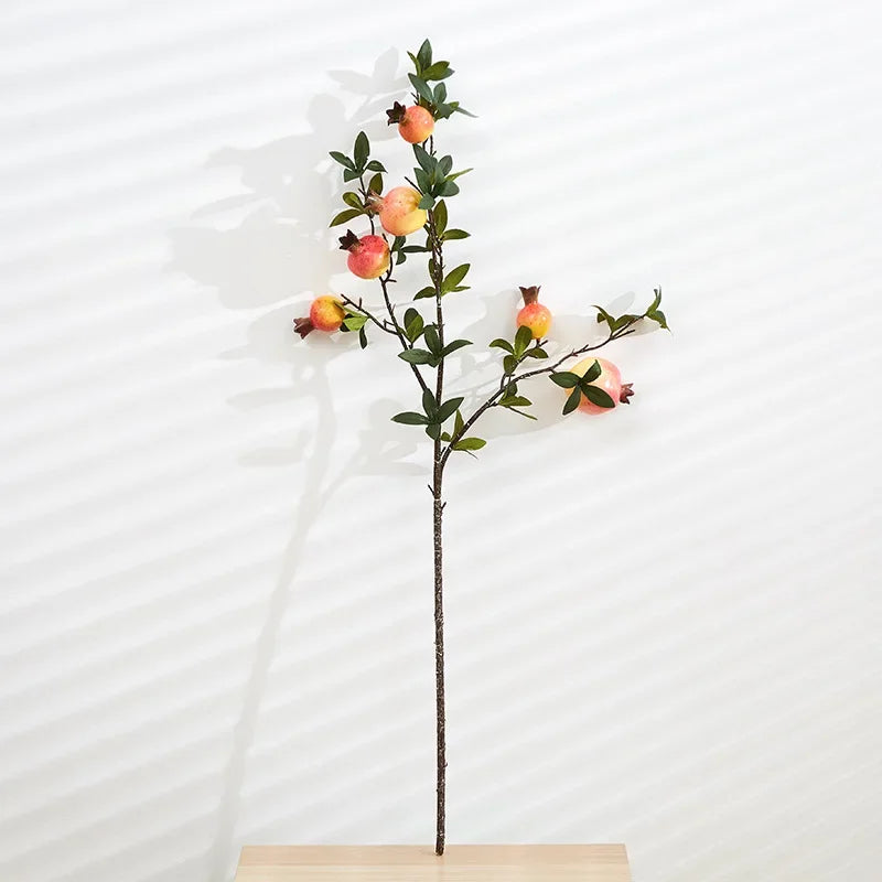Künstlicher Granatapfel – Seide & Plastik – 80 cm Tischdeko