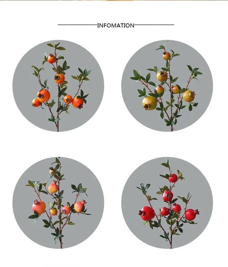 Künstlicher Granatapfel – Seide & Plastik – 80 cm Tischdeko