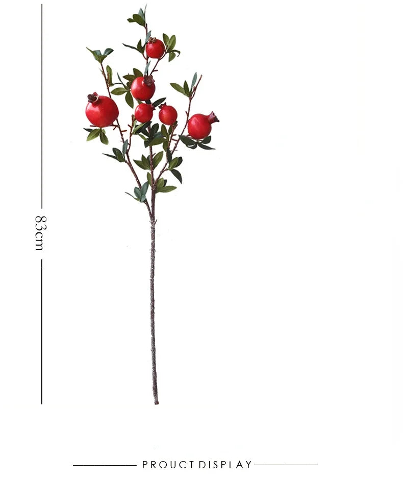 Künstlicher Granatapfel – Seide & Plastik – 80 cm Tischdeko