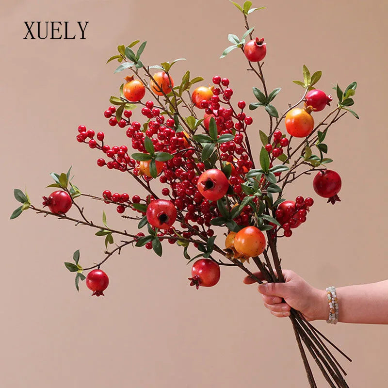 Künstlicher Granatapfelzweig – Schaum Design – 84cm Stil