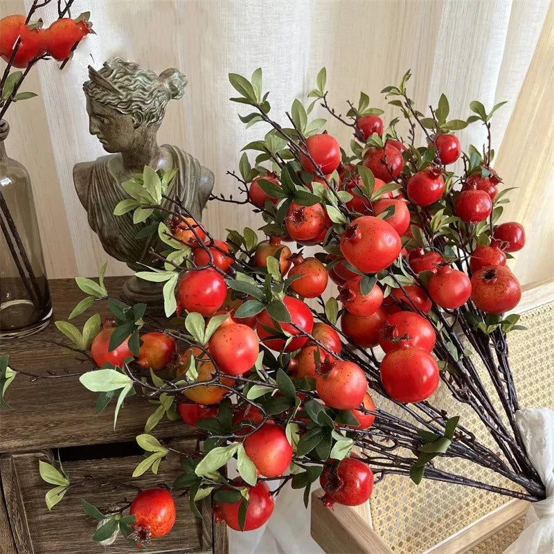 Künstlicher Granatapfelzweig – Schaumblumendeko