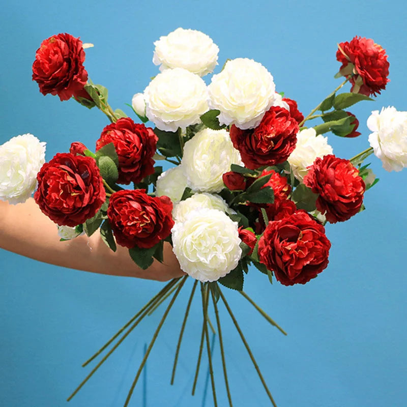 Künstlicher Pfingstrosenstrauss – Seide, Pink, Innenbereich