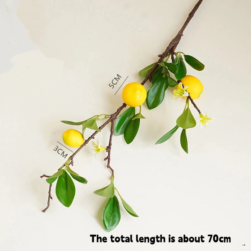 Künstlicher Zitronenzweig – Leuchtendes Gelb – 82cm