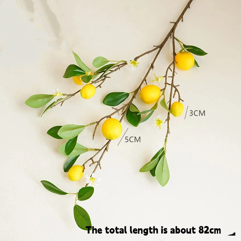 Künstlicher Zitronenzweig – Leuchtendes Gelb – 82cm