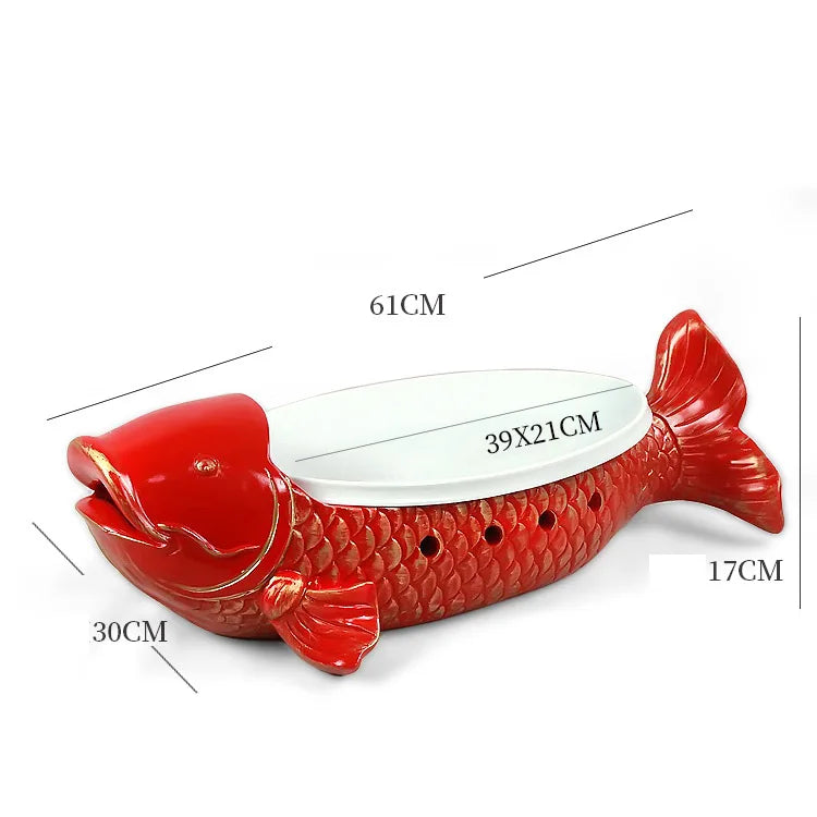 Kunstvolle Sushi-Platte – Keramik Rote Karpfen – Zuhause/Restaurant