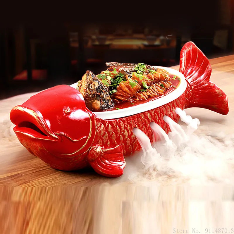Kunstvolle Sushi-Platte – Keramik Rote Karpfen – Zuhause/Restaurant