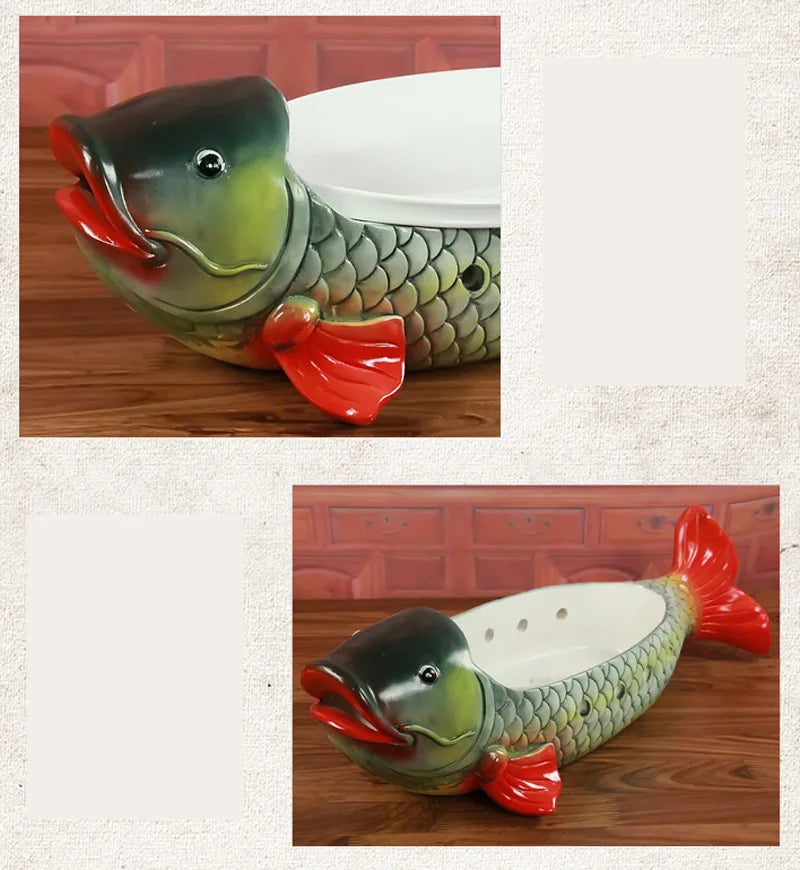 Kunstvolle Sushi-Platte – Keramik Rote Karpfen – Zuhause/Restaurant