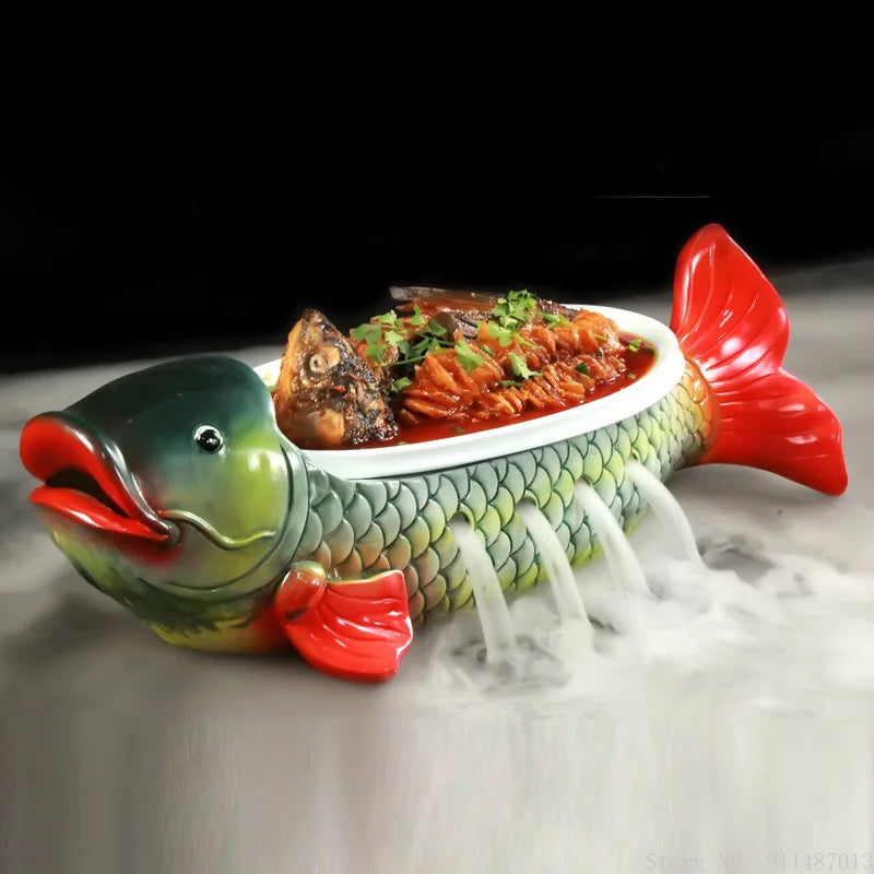 Kunstvolle Sushi-Platte – Keramik Rote Karpfen – Zuhause/Restaurant