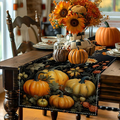 Kürbis Tischläufer – Ländlicher Print – 3 Grössen