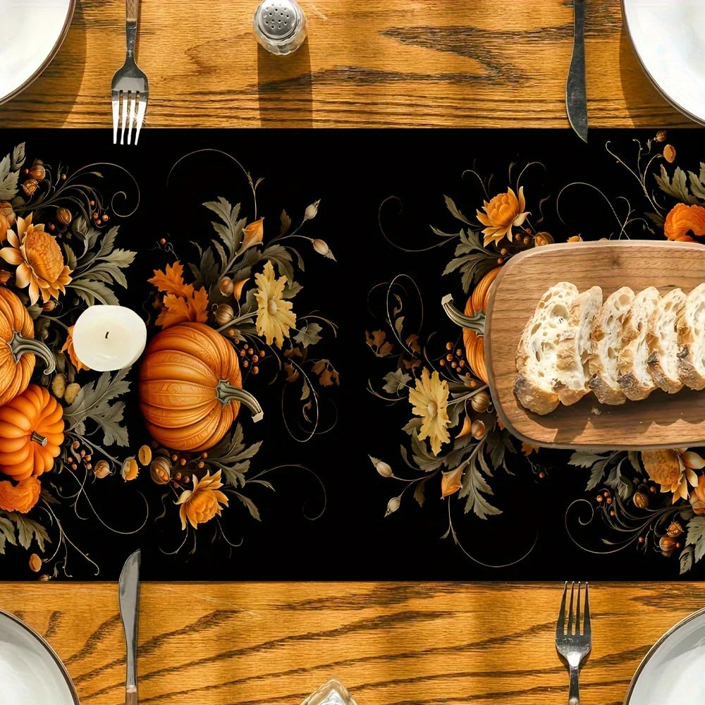 Kürbis Tischläufer – Ländlicher Print – 3 Grössen