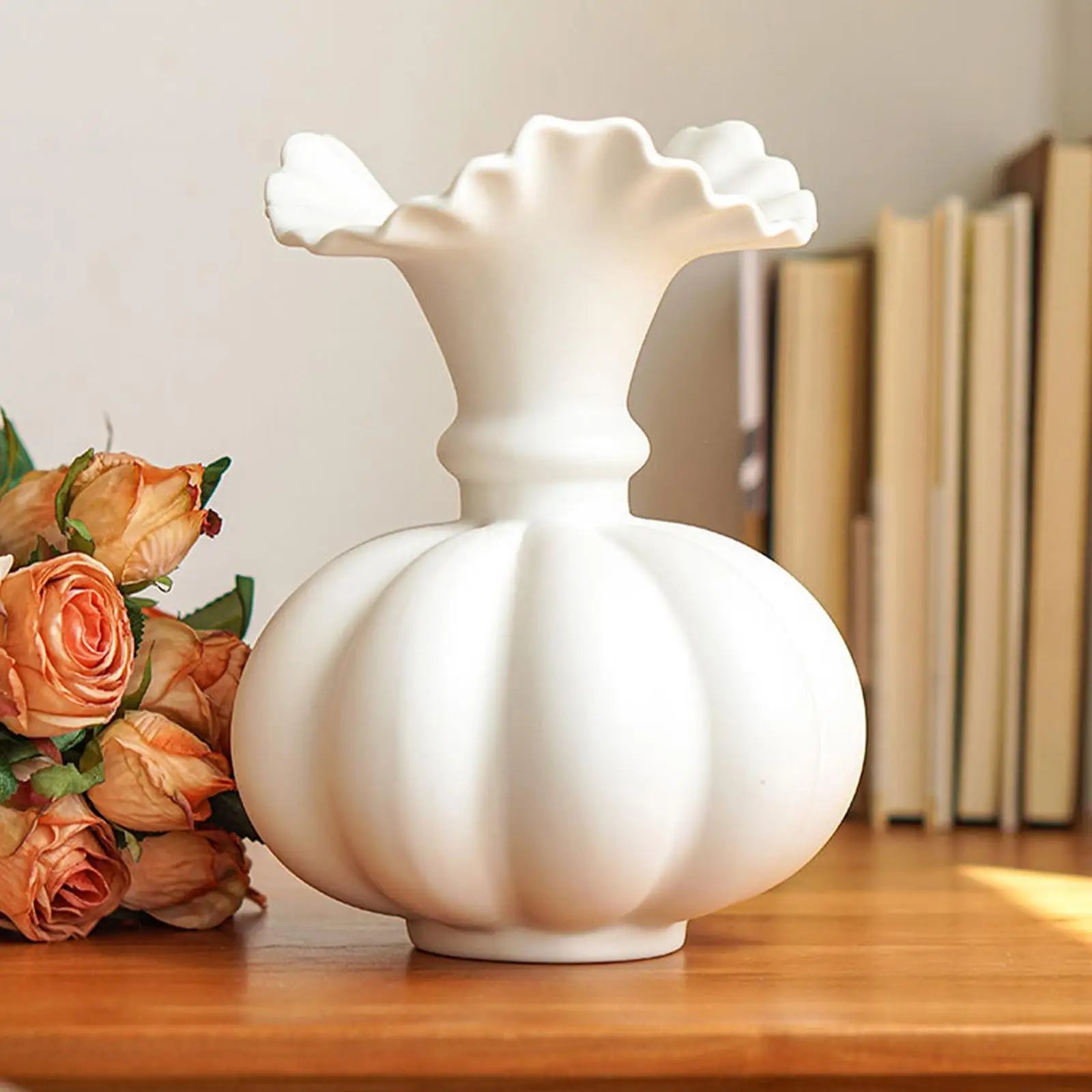 Kürbisvase – Keramik Modern – 15x20cm Tischdeko