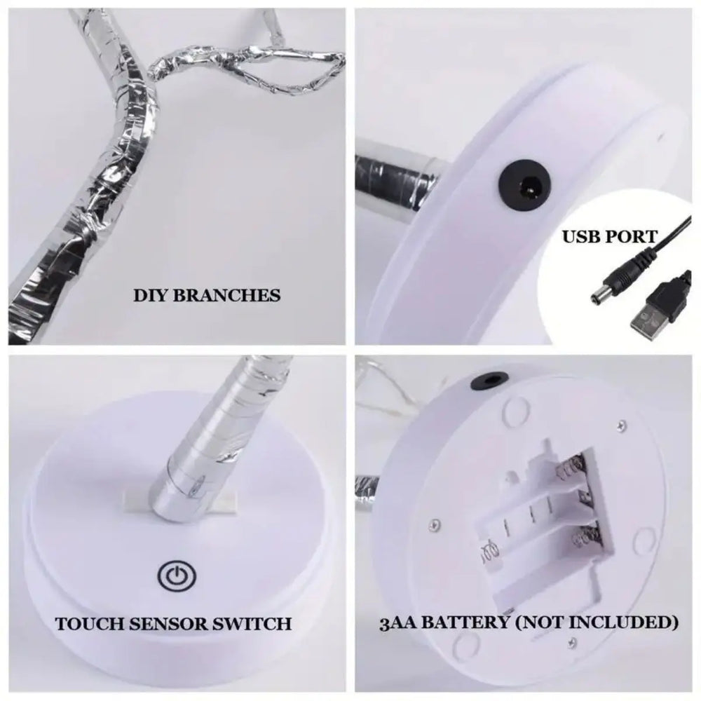 LED Baumbeleuchtung mit warmweissen 108 LED-Lichtern auf Tisch