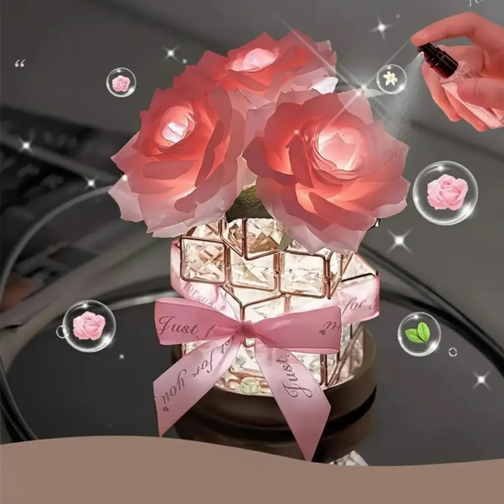 LED-Nachtlicht – Romantische Kristallrose – USB-Anschluss